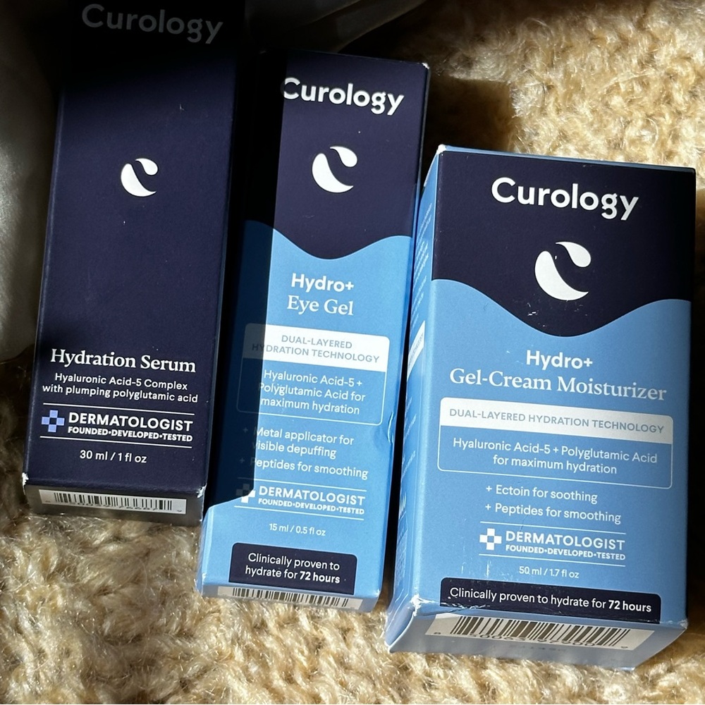 Curology Hydro+ Hydration Skincare Set Serum Eye Gel Cream Moisturizer